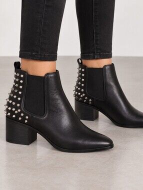 Steve Madden Studded Black Ankle Boots